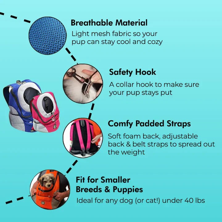 Pet Carrier with Front-Facing Design and Comfortable Straps