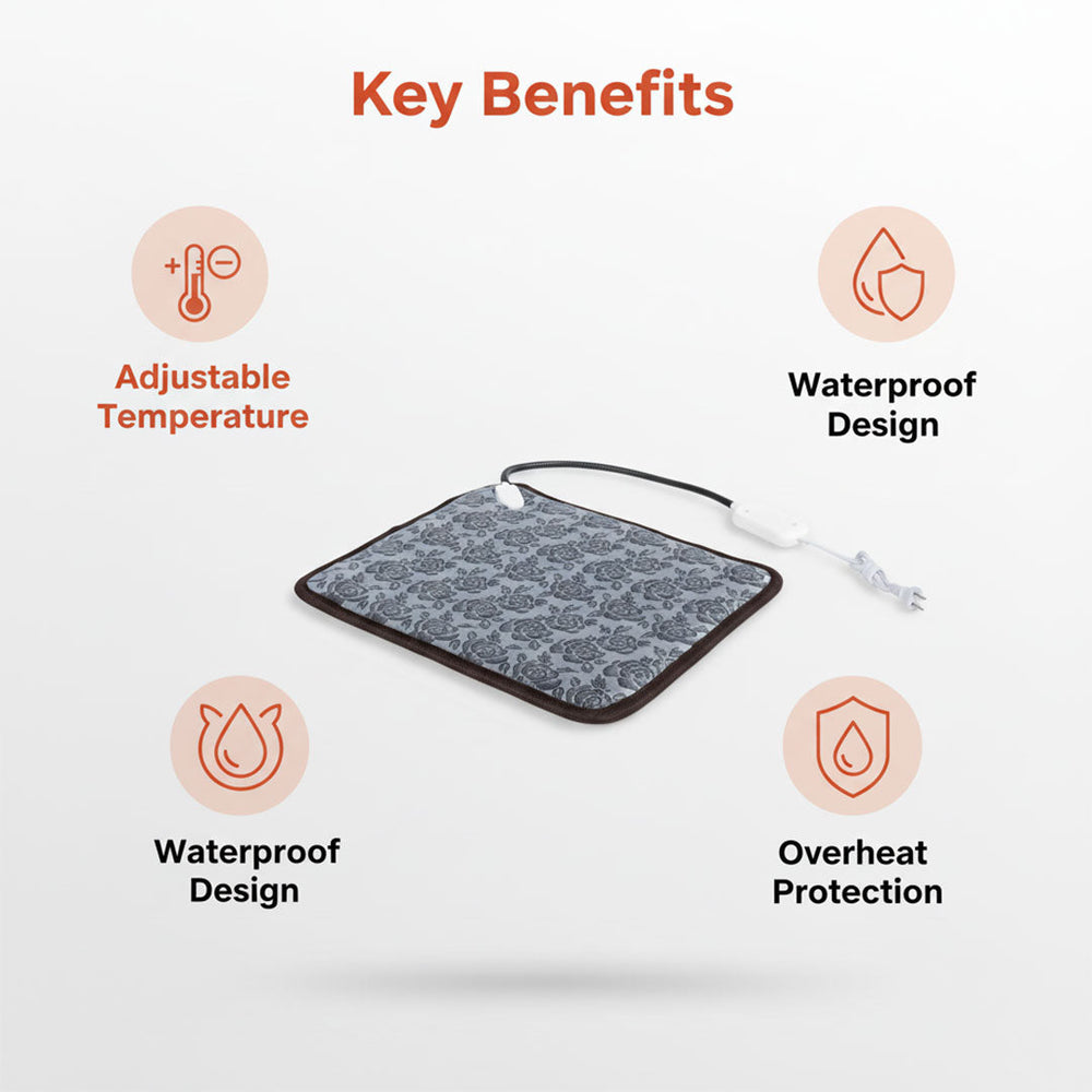 Pet Heating Mat with Adjustable Temperature and Waterproof Design