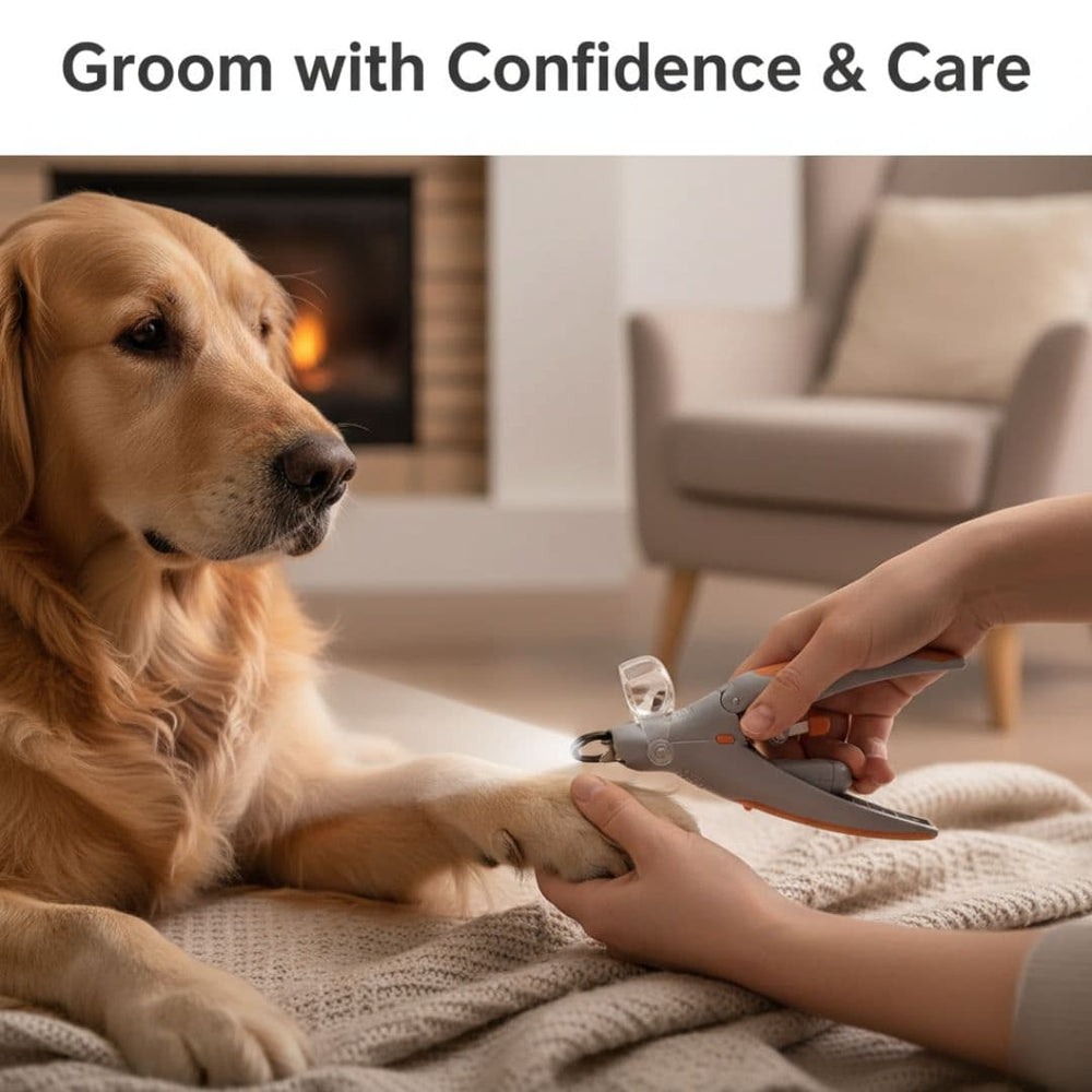 Pet Nail Clipper with LED Light and Ergonomic Grip