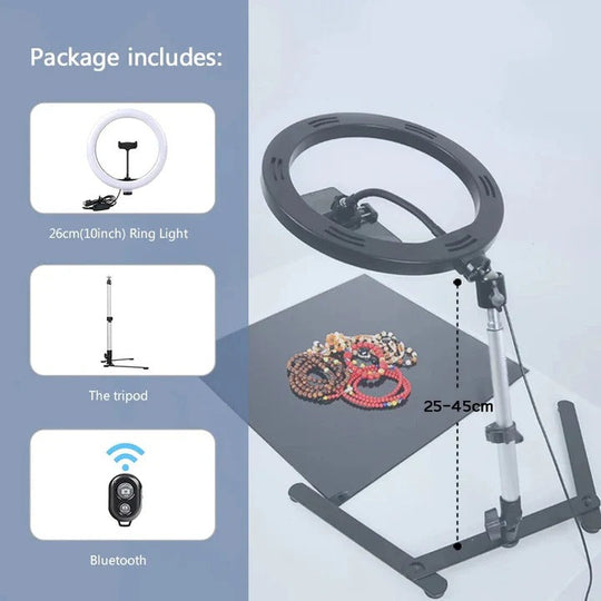 Photography Kit with LED Ring Light and Tripod