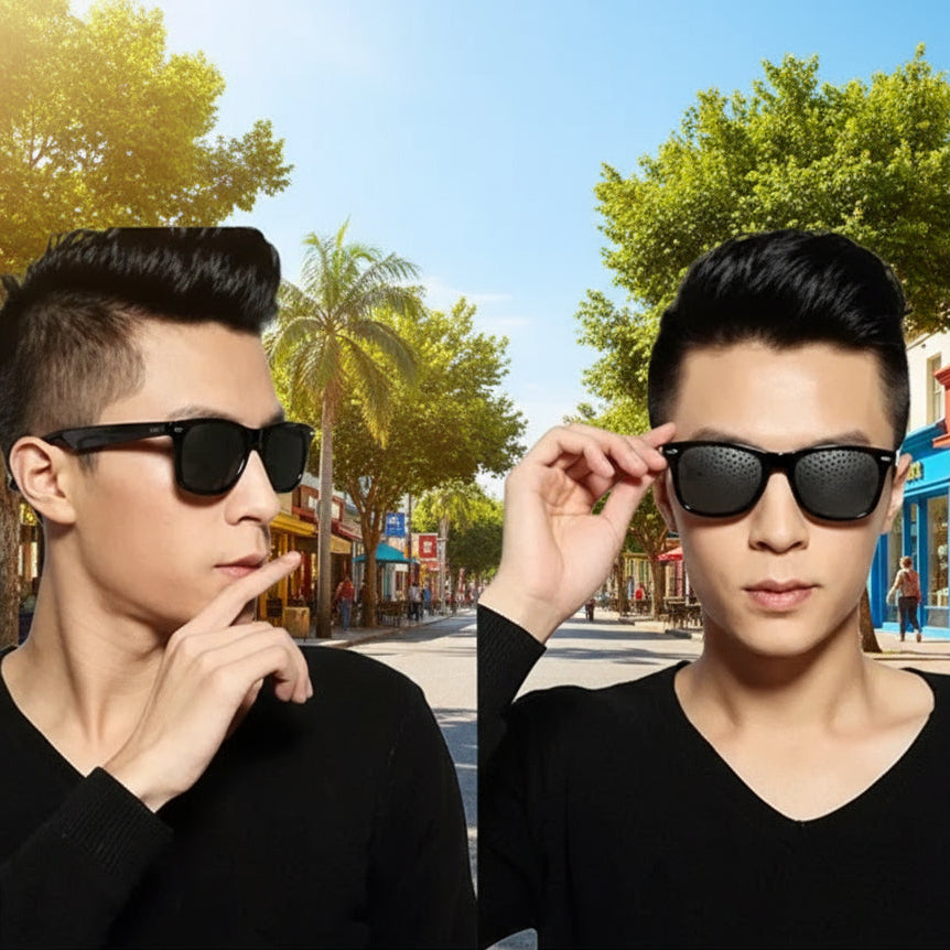 Pinhole Glasses with Eye Relaxation and Vision Training