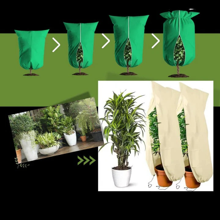 Plant Cover with Zipper and Drawstring