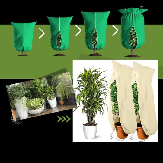Plant Cover with Zipper and Drawstring