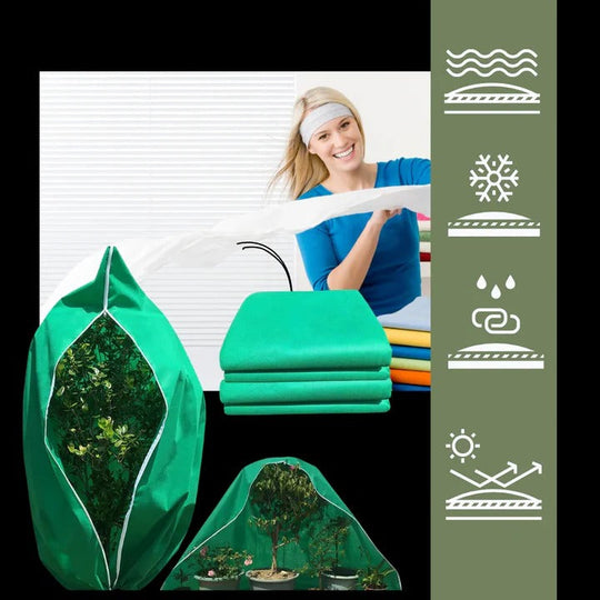 Plant Cover with Zipper and Drawstring