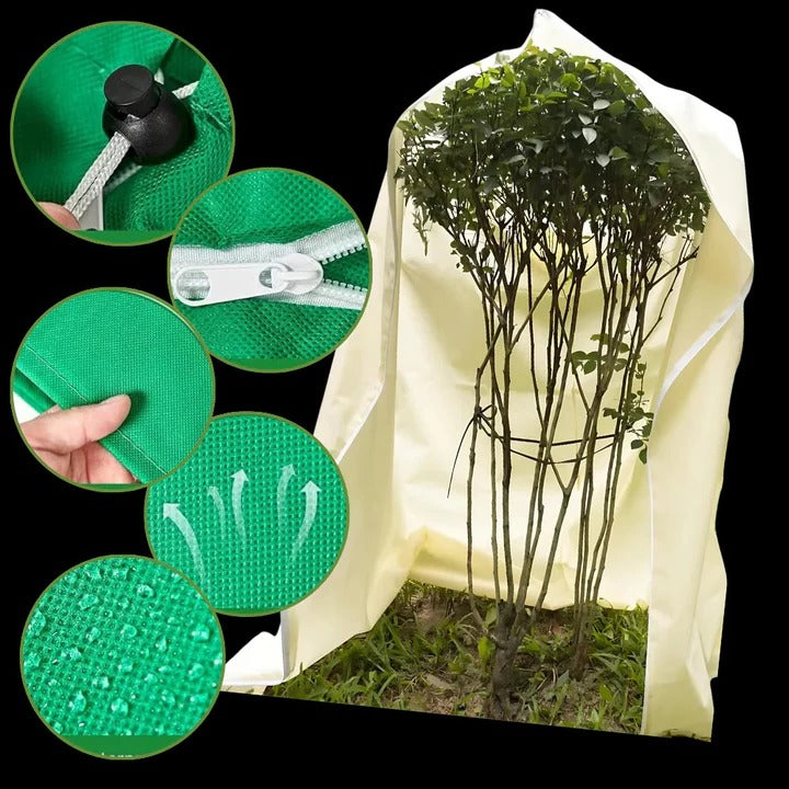 Plant Cover with Zipper and Drawstring