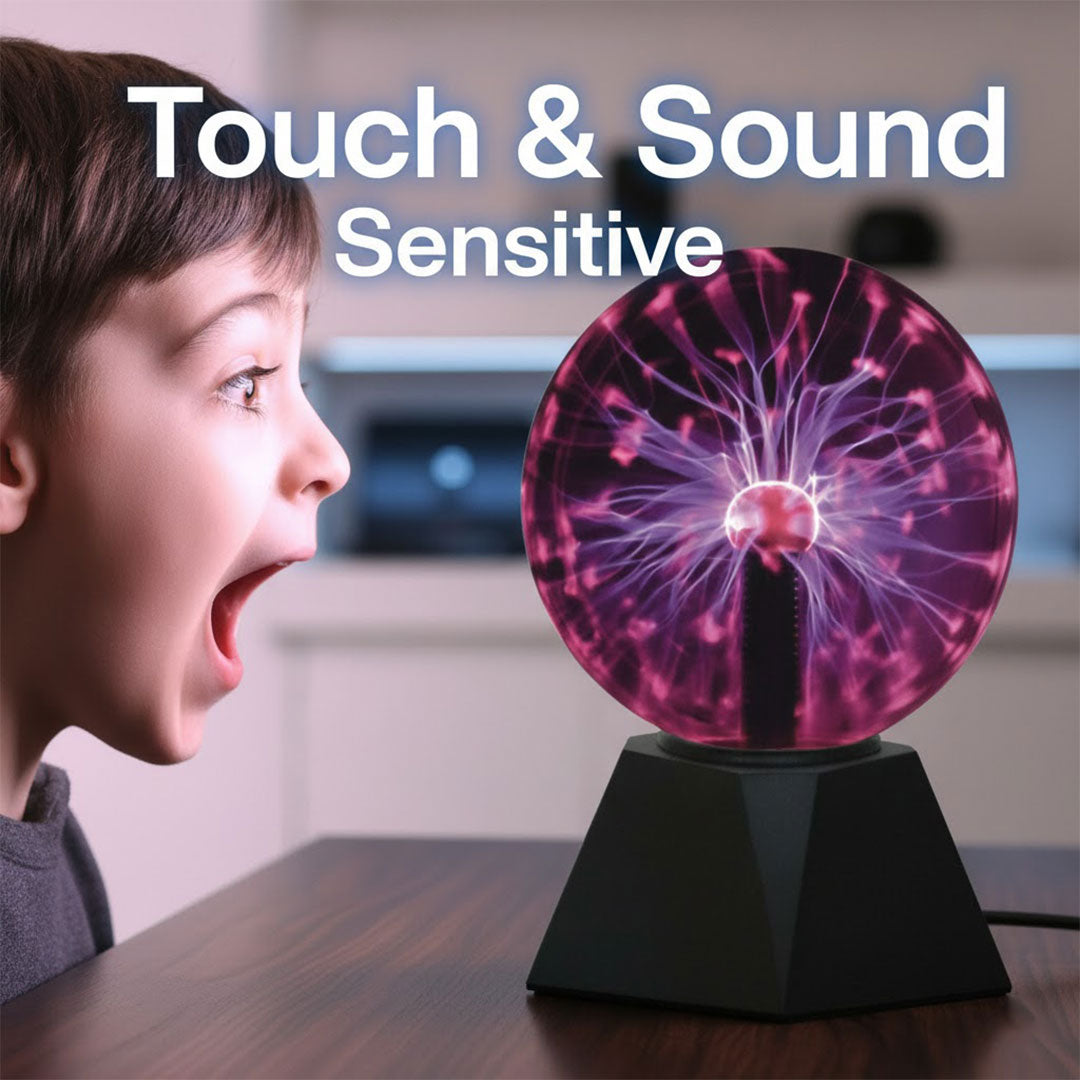 Plasma Globe Lamp with Touch Activation and Decorative Design