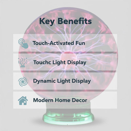 Plasma Globe Lamp with Touch Activation and Decorative Design