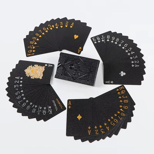 Playing Card Deck with Black and Gold Design