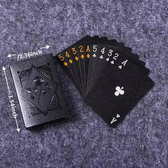Playing Card Deck with Black and Gold Design