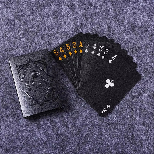 Playing Card Deck with Black and Gold Design