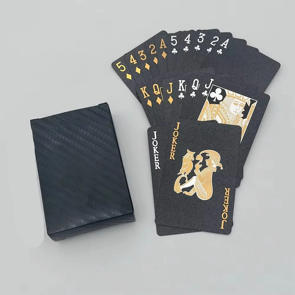 Playing Card Deck with Black and Gold Design