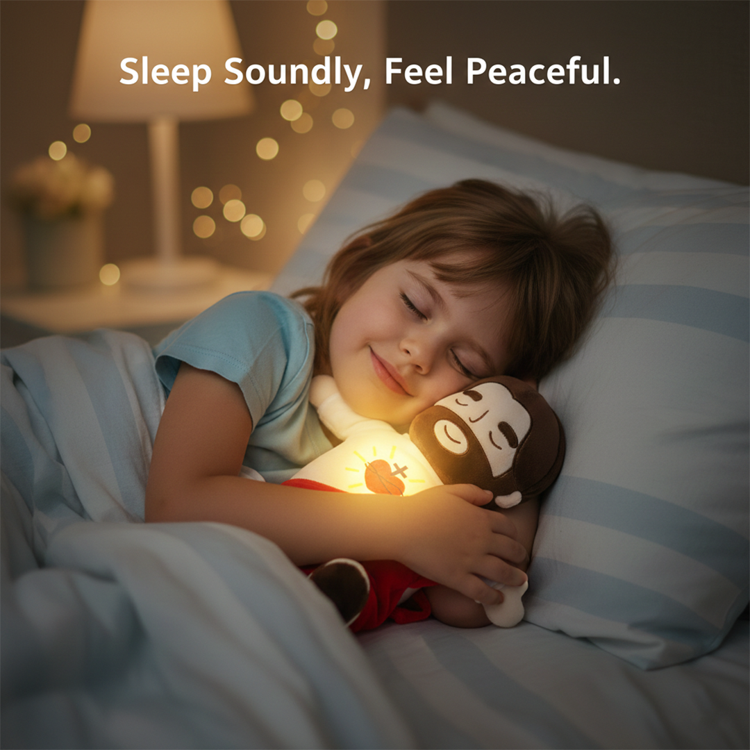 Plush Jesus Toy with Breathing Action and Light Option