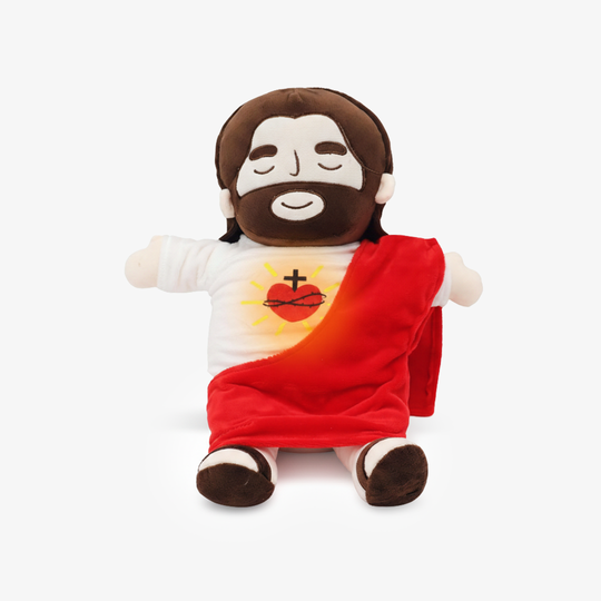 Plush Jesus Toy with Breathing Action and Light Option