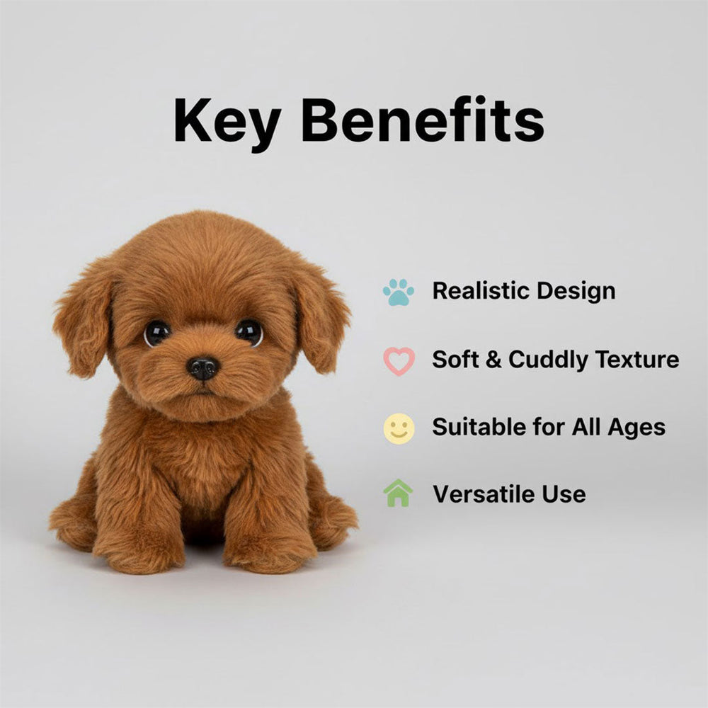 Plush Puppy Toy with Realistic Design and Soft Fur