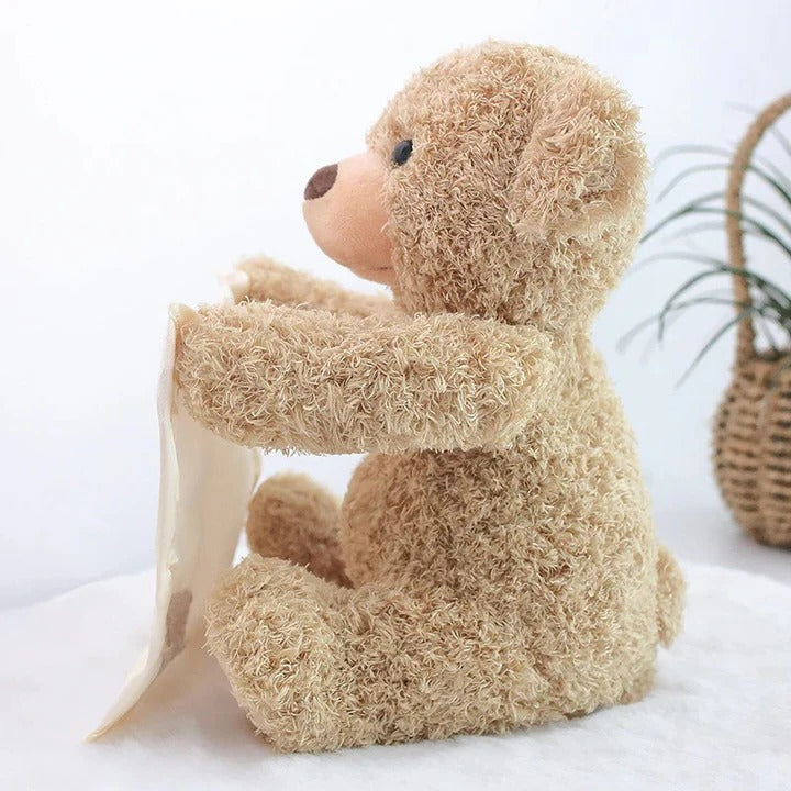 Plush Toy with Peek-a-Boo Function and Soft Fur