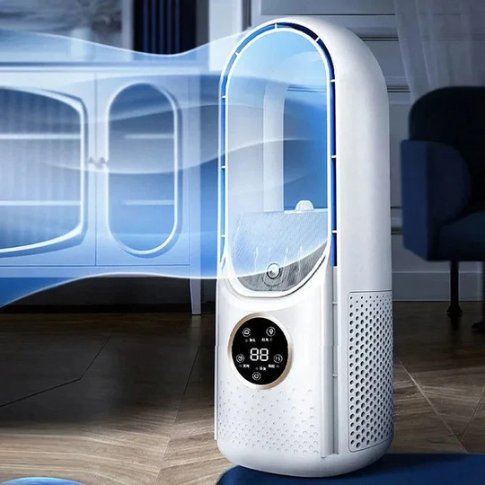 Portable Air Conditioner with Blade-Free Design and Silent Operation