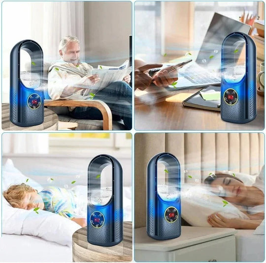 Portable Air Conditioner with Blade-Free Design and Silent Operation