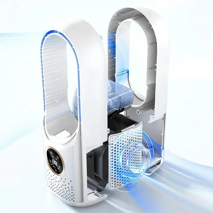 Portable Air Conditioner with Blade-Free Design and Silent Operation