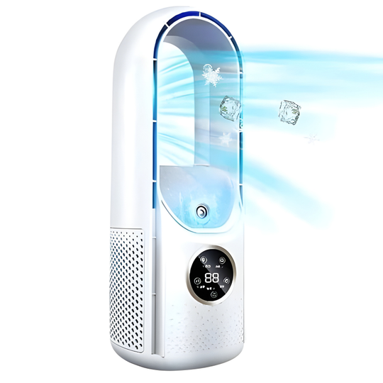 Portable Air Conditioner with Blade-Free Design and Silent Operation