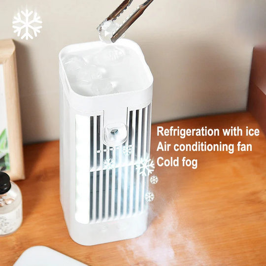 Portable Air Conditioner with Cooling Spray and Desk Fan