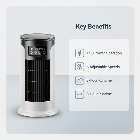 Portable Air Conditioner with USB Power and Room Cooling