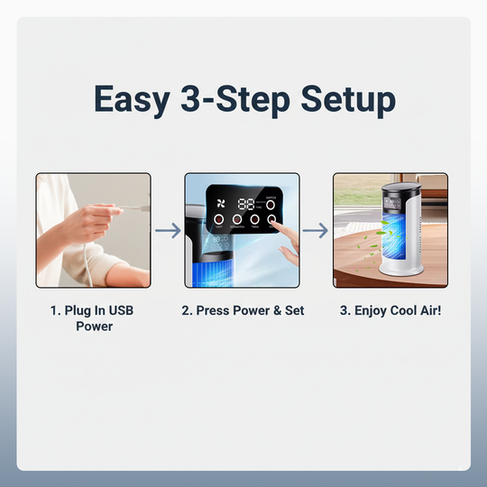 Portable Air Conditioner with USB Power and Room Cooling