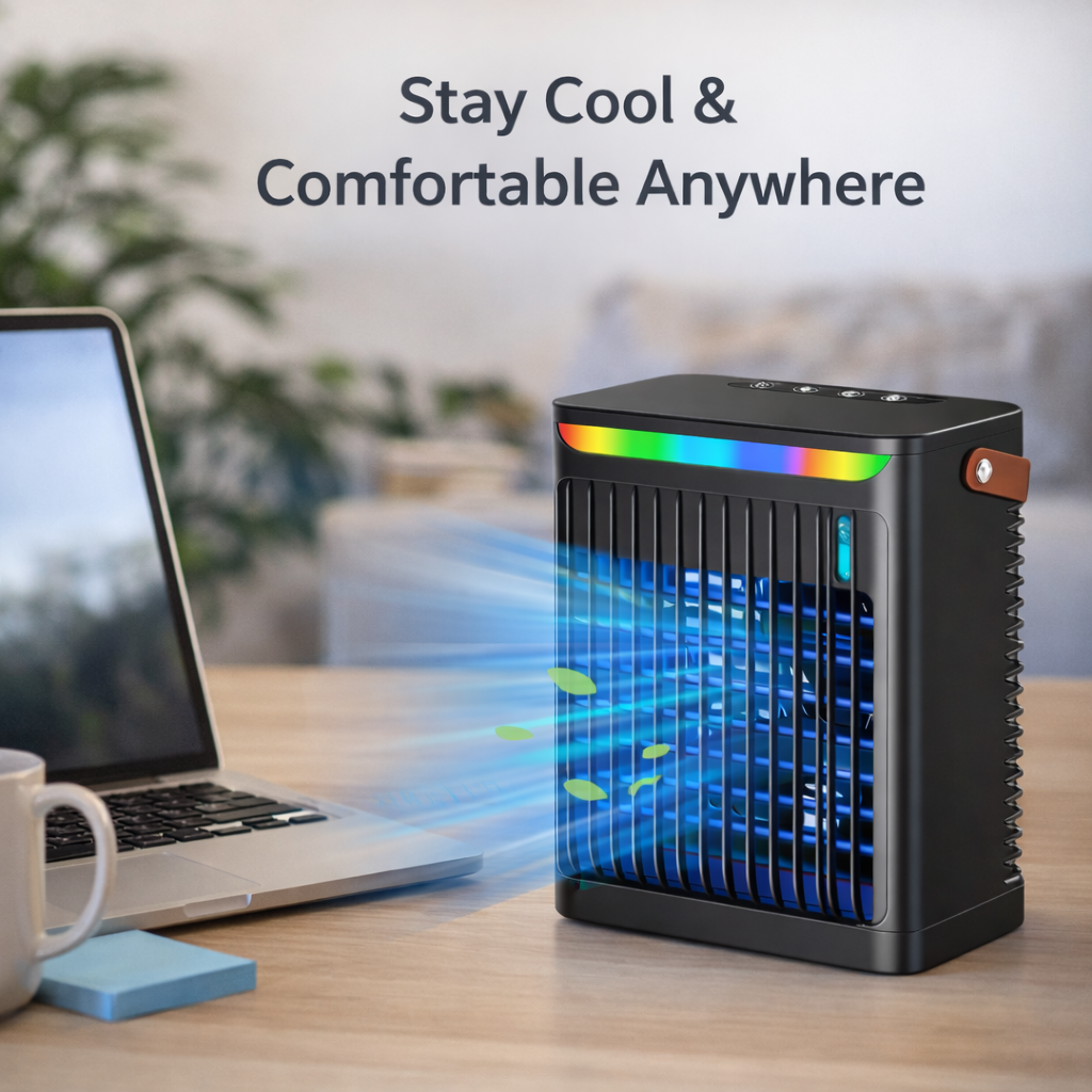 Portable Air Cooler with Adjustable Settings and Compact Design