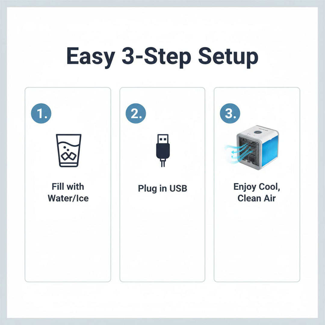 Portable Air Cooler with Humidifier and Purifier