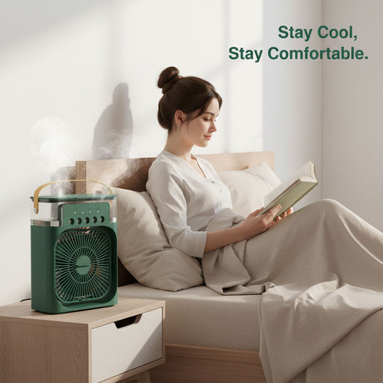 Portable Air Cooler with Humidifier and Quiet Fan