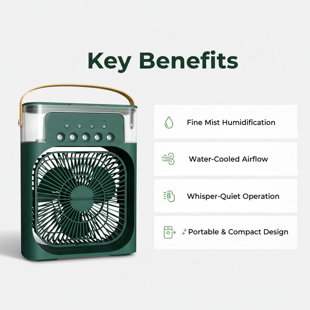 Portable Air Cooler with Humidifier and Quiet Fan