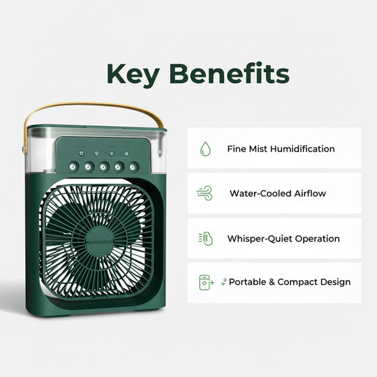 Portable Air Cooler with Humidifier and Quiet Fan