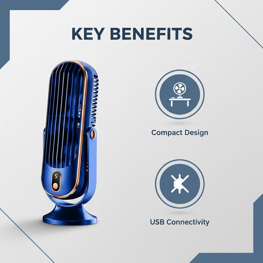 Portable Air Cooler with USB Rechargeable Battery and Desktop Design