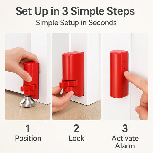 Portable Door Lock with Alarm System and Travel Use