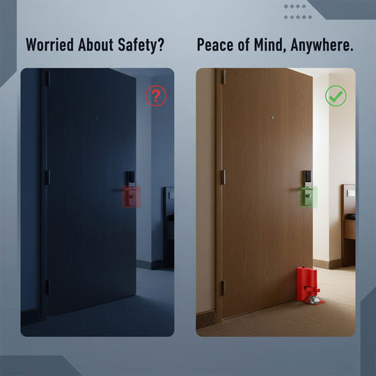 Portable Door Lock with Alarm System and Travel Use