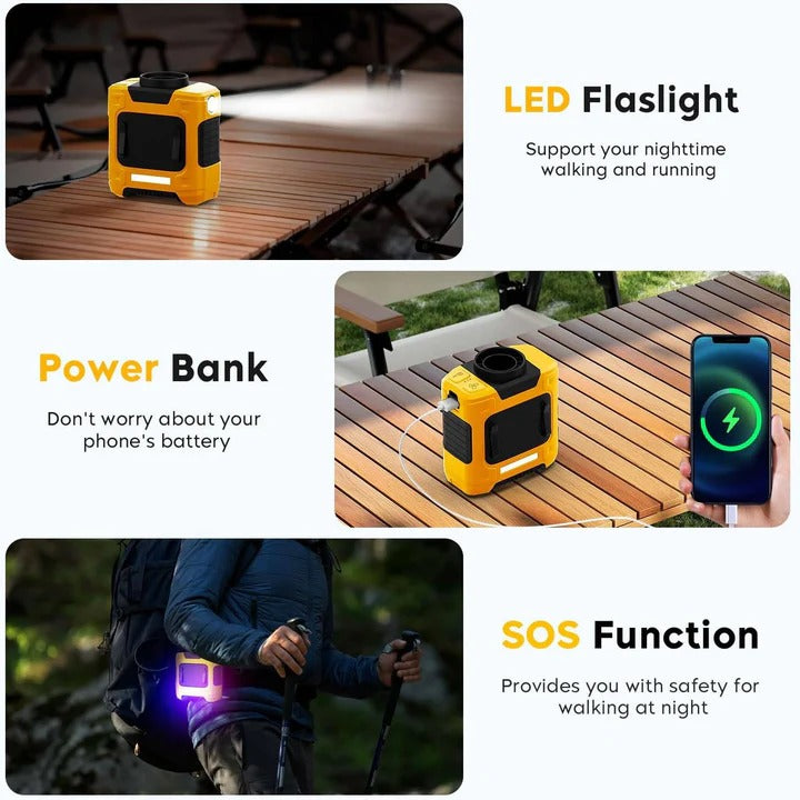 Portable Fan with Rechargeable Battery and LED Light