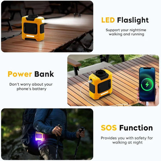 Portable Fan with Rechargeable Battery and LED Light