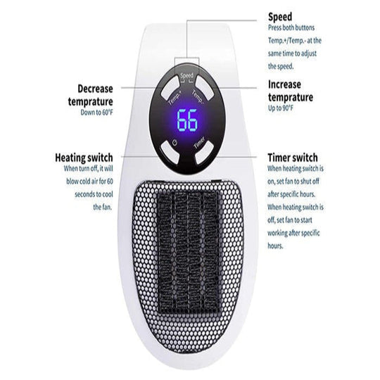 Portable Heater with Fast Heating and Compact Design