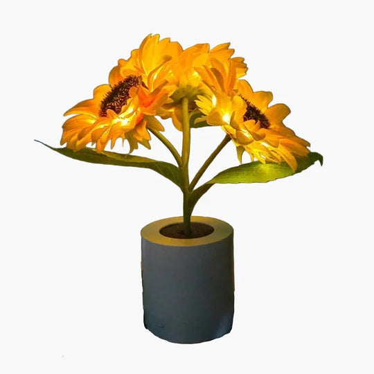 Portable Lamp with Rechargeable LED and Floral Design