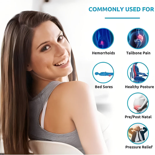 Portable Seat Cushion with Central Cutout and Washable Cover