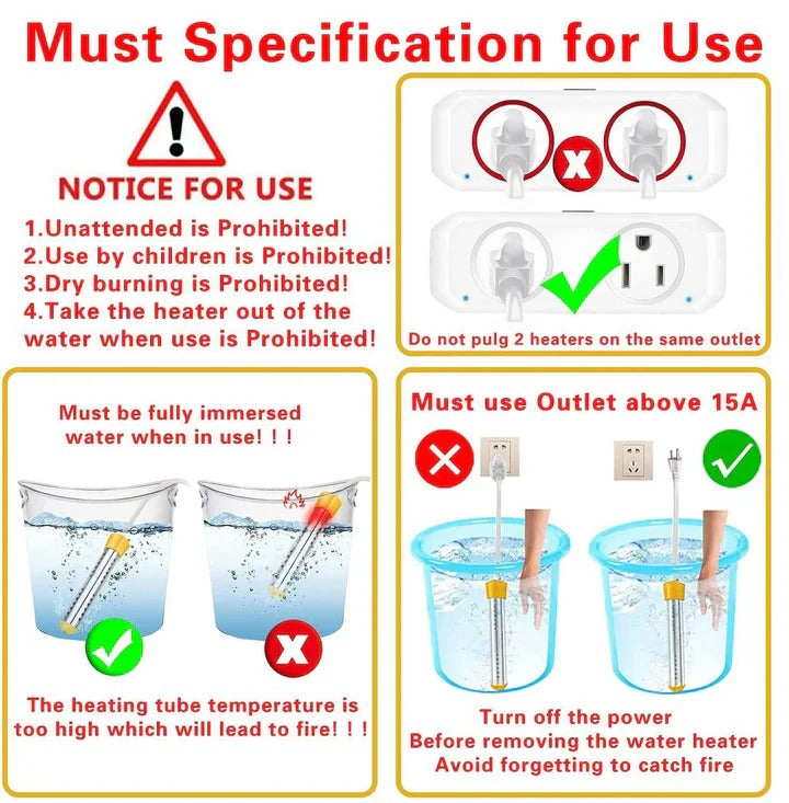 Portable Water Heater with Fast Heating and Compact Design