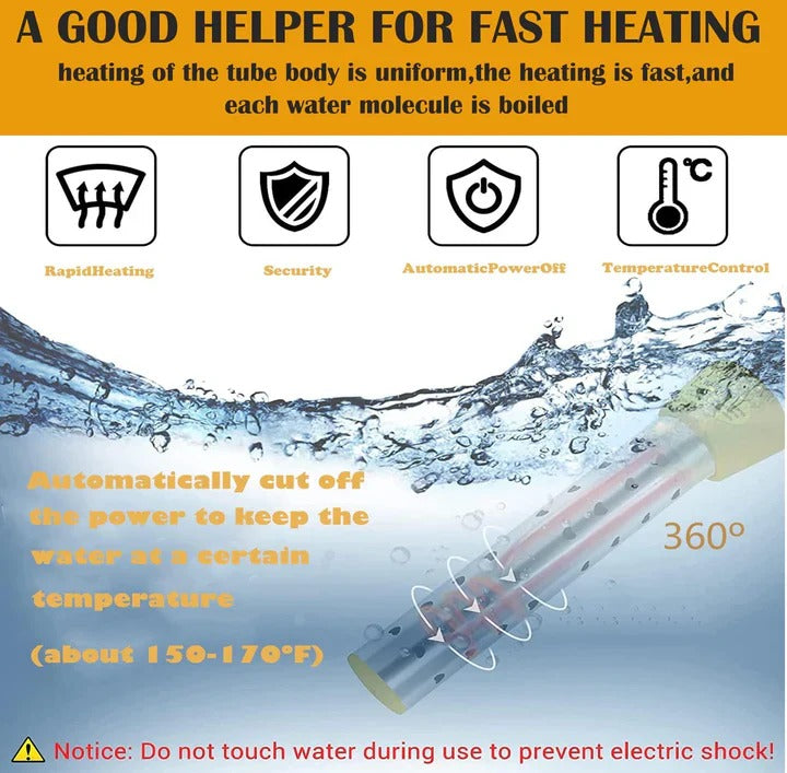Portable Water Heater with Fast Heating and Compact Design