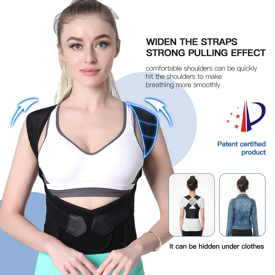 Posture Corrector with Adjustable Straps and Back Support