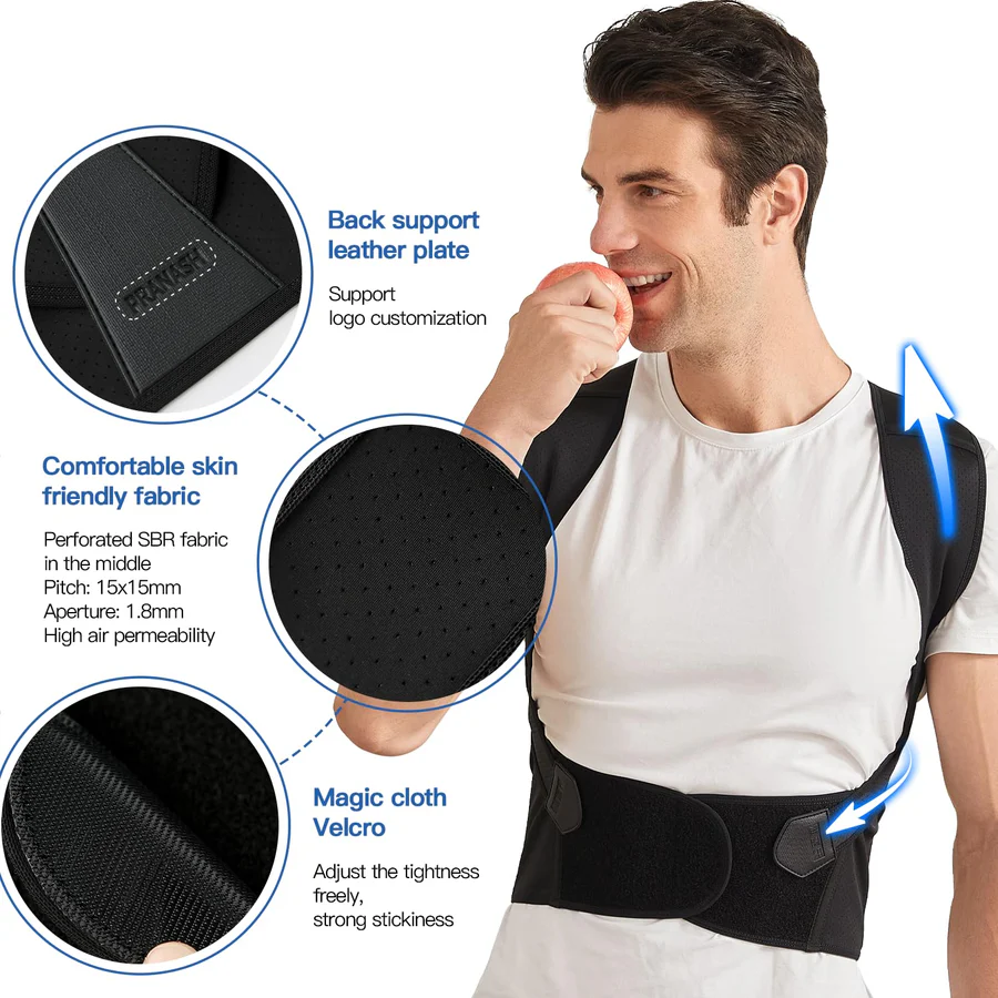 Posture Corrector with Adjustable Straps and Back Support