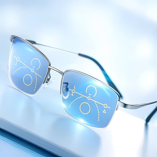 Progressive Glasses with Adaptive Lenses and UV Protection