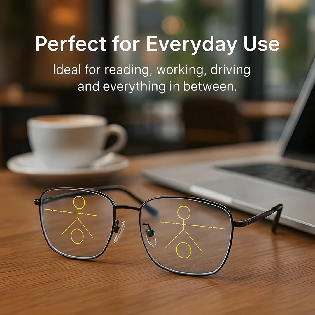 Progressive Glasses with Adaptive Lenses and UV Protection