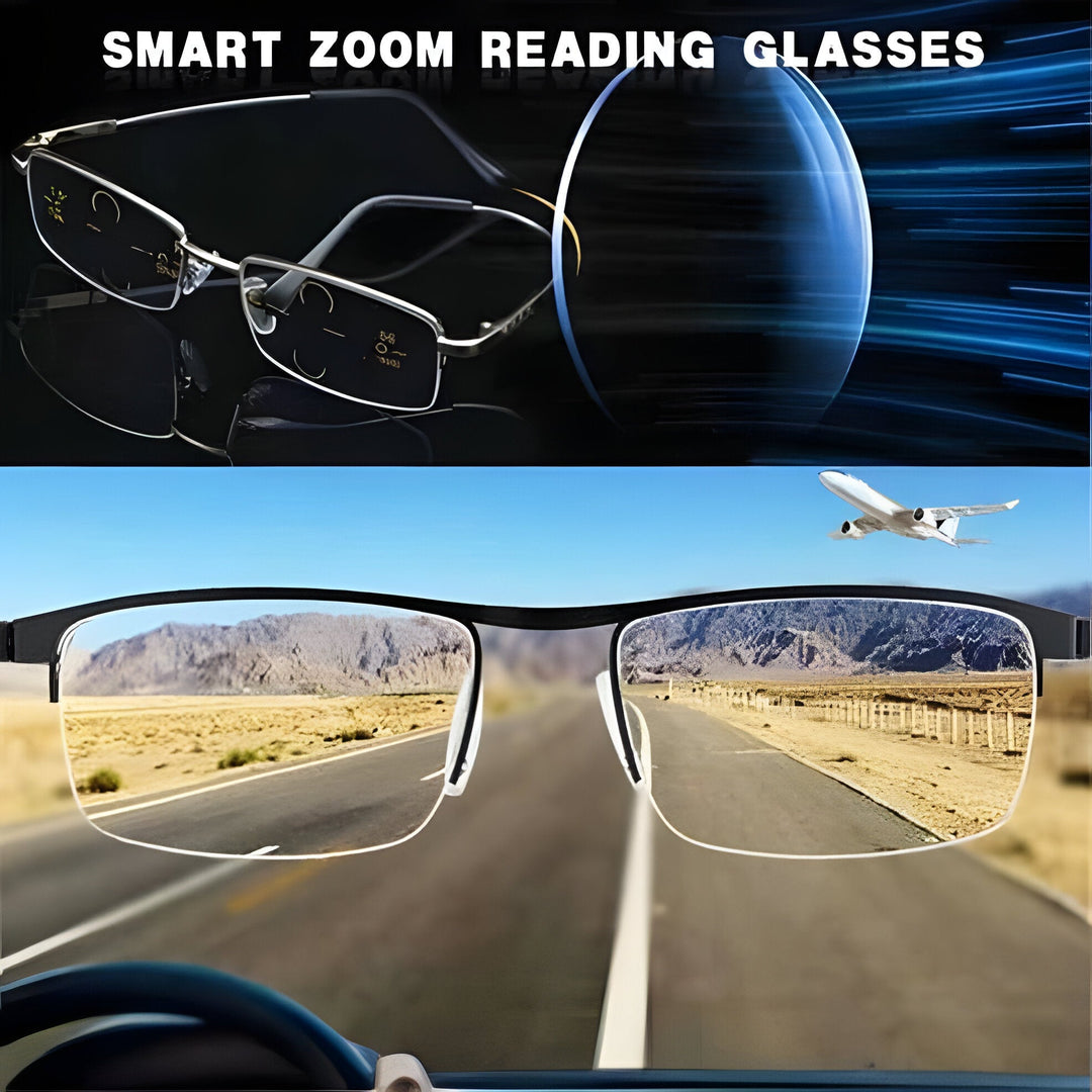 Progressive Glasses with Adaptive Lenses and UV Protection