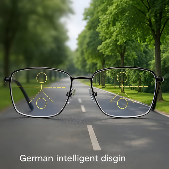 Progressive Glasses with Adaptive Lenses and UV Protection