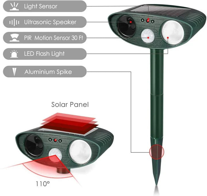 Rabbit Repeller with Solar Power and Ultrasonic Technology