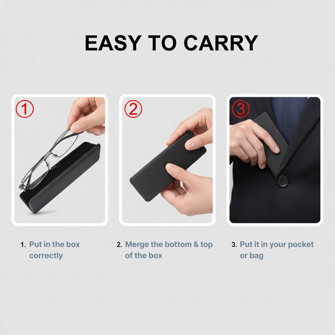 Reading Glasses with Folding Design and Stainless Steel Frame