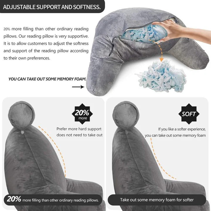 Reading Pillow with Armrests and Back Support